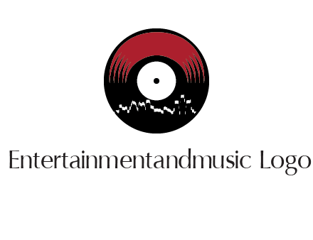 zigzag lines on music record logo illustration