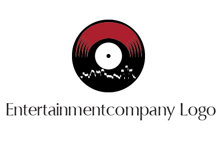 zigzag lines on music record logo illustration
