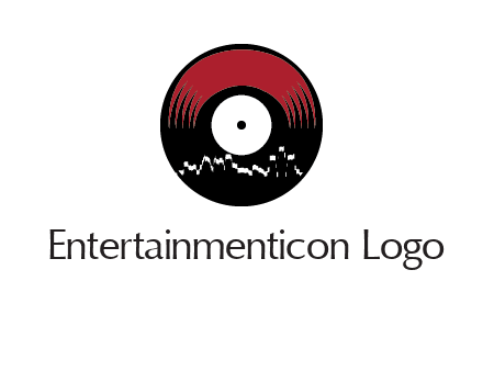 zigzag lines on music record logo illustration