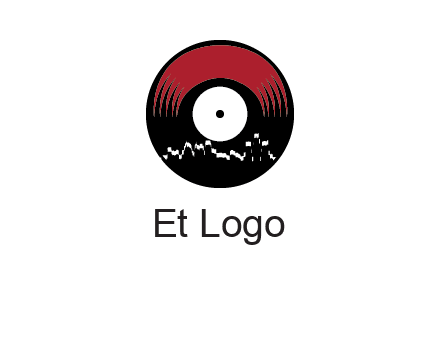 zigzag lines on music record logo illustration