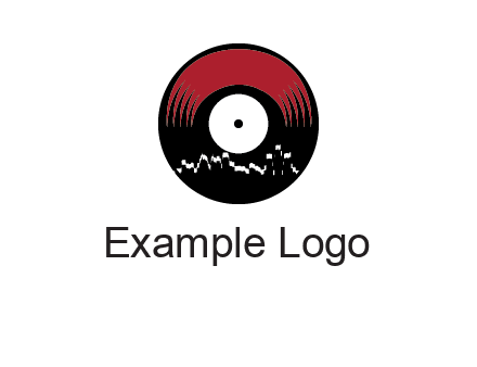 zigzag lines on music record logo illustration