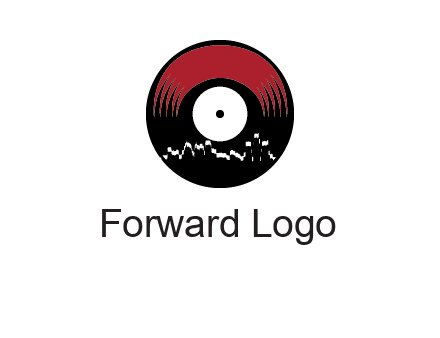 zigzag lines on music record logo illustration