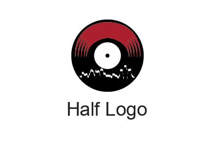 zigzag lines on music record logo illustration