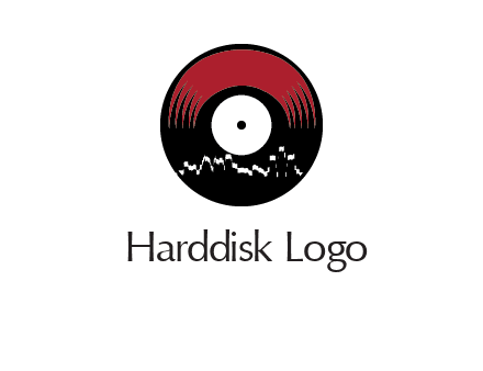 zigzag lines on music record logo illustration