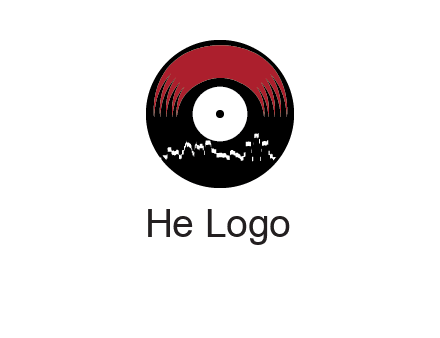zigzag lines on music record logo illustration