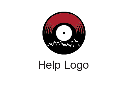 zigzag lines on music record logo illustration