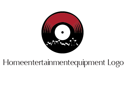 zigzag lines on music record logo illustration