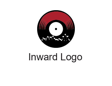 zigzag lines on music record logo illustration
