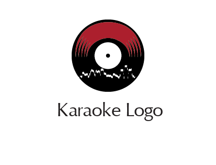 zigzag lines on music record logo illustration