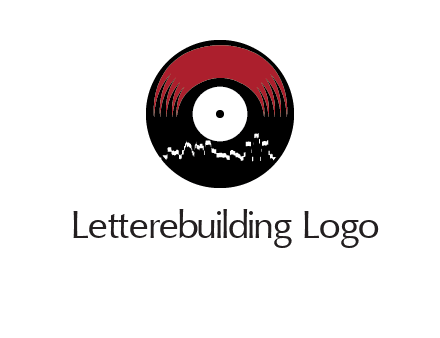 zigzag lines on music record logo illustration