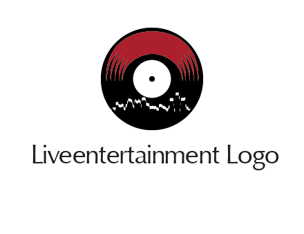 zigzag lines on music record logo illustration