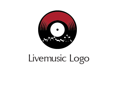 zigzag lines on music record logo illustration