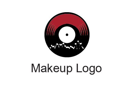 zigzag lines on music record logo illustration