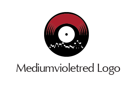zigzag lines on music record logo illustration