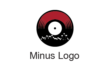 zigzag lines on music record logo illustration