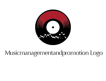 zigzag lines on music record logo illustration
