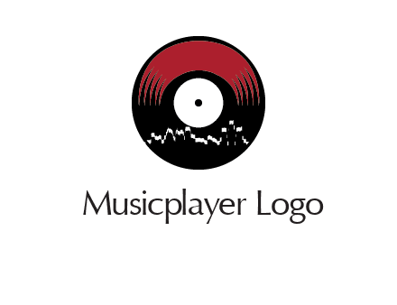 zigzag lines on music record logo illustration