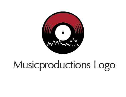 zigzag lines on music record logo illustration
