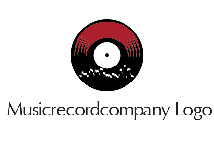 zigzag lines on music record logo illustration