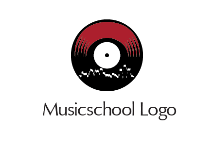 zigzag lines on music record logo illustration