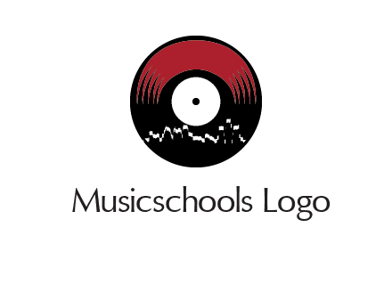 zigzag lines on music record logo illustration