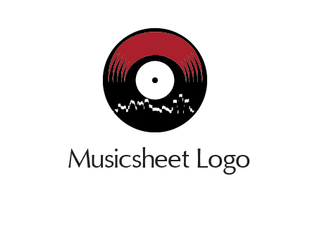 zigzag lines on music record logo illustration