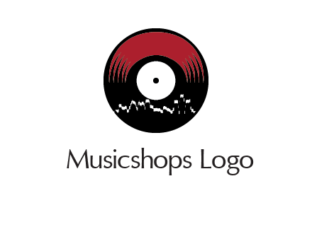 zigzag lines on music record logo illustration