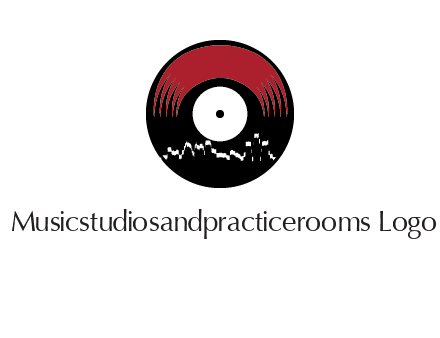 zigzag lines on music record logo illustration