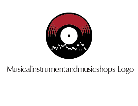 zigzag lines on music record logo illustration