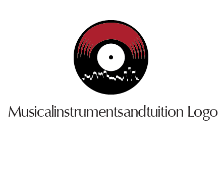 zigzag lines on music record logo illustration