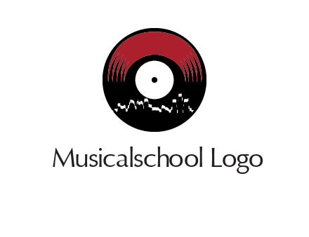 zigzag lines on music record logo illustration