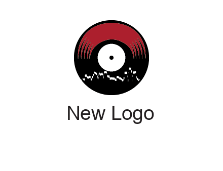 zigzag lines on music record logo illustration