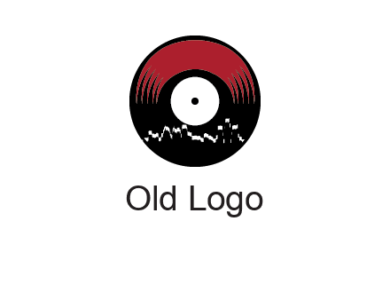 zigzag lines on music record logo illustration