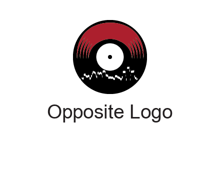 zigzag lines on music record logo illustration