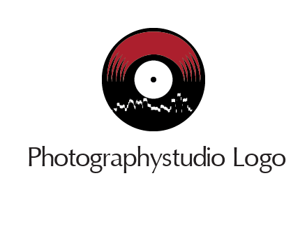 zigzag lines on music record logo illustration