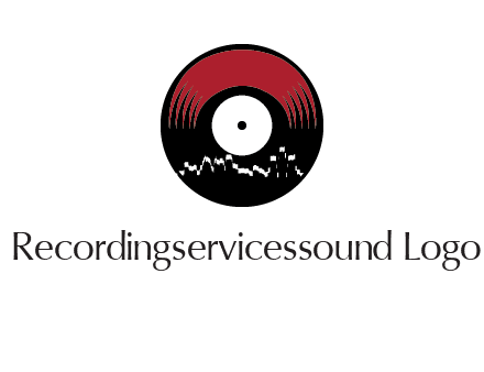 zigzag lines on music record logo illustration