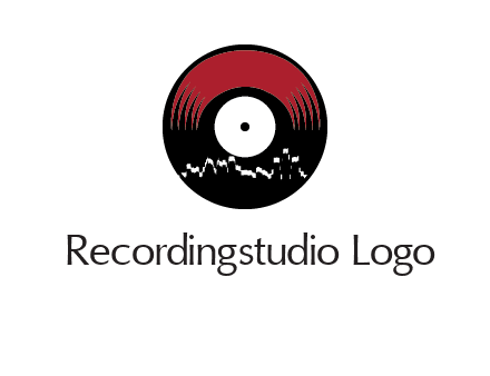 zigzag lines on music record logo illustration