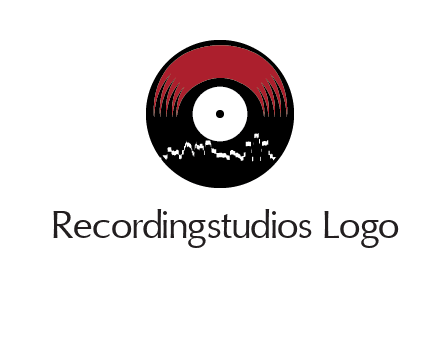 zigzag lines on music record logo illustration