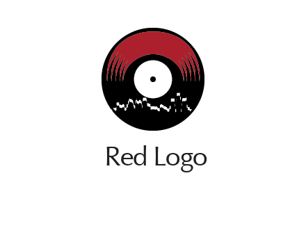 zigzag lines on music record logo illustration