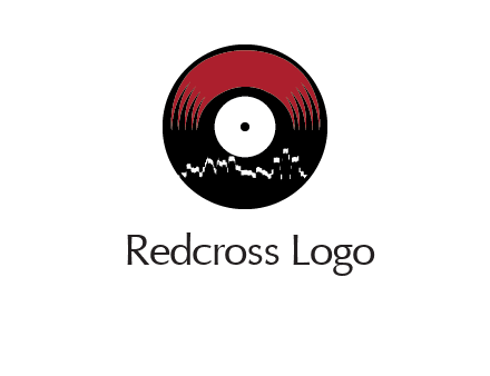 zigzag lines on music record logo illustration