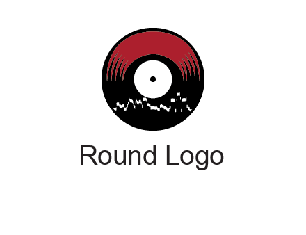 zigzag lines on music record logo illustration