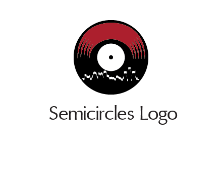 zigzag lines on music record logo illustration
