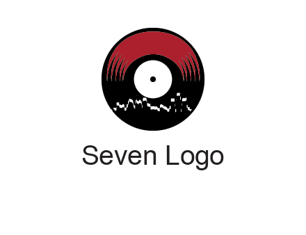 zigzag lines on music record logo illustration