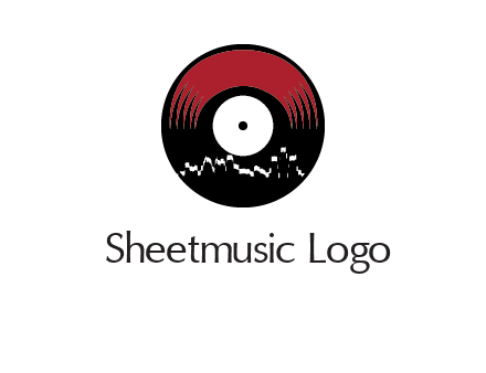 zigzag lines on music record logo illustration