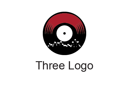 zigzag lines on music record logo illustration