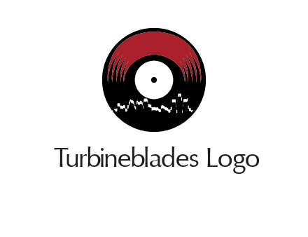 zigzag lines on music record logo illustration