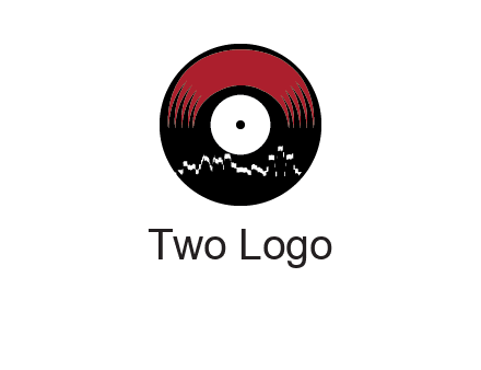 zigzag lines on music record logo illustration