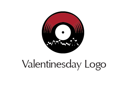 zigzag lines on music record logo illustration