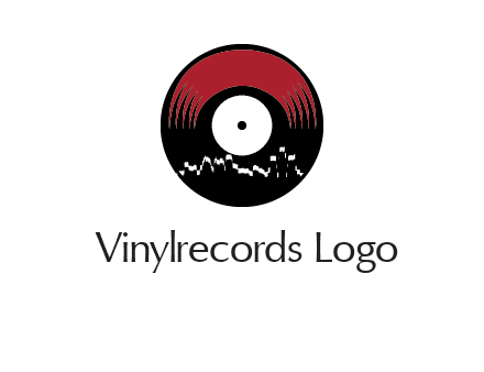 zigzag lines on music record logo illustration