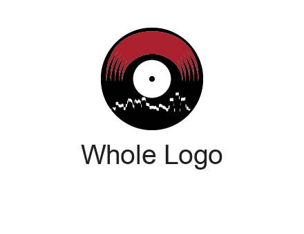 zigzag lines on music record logo illustration